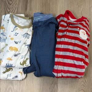 CARTERS CHICK PEA boys pajamas bundle size 5T zip pajamas two piece sleepwear